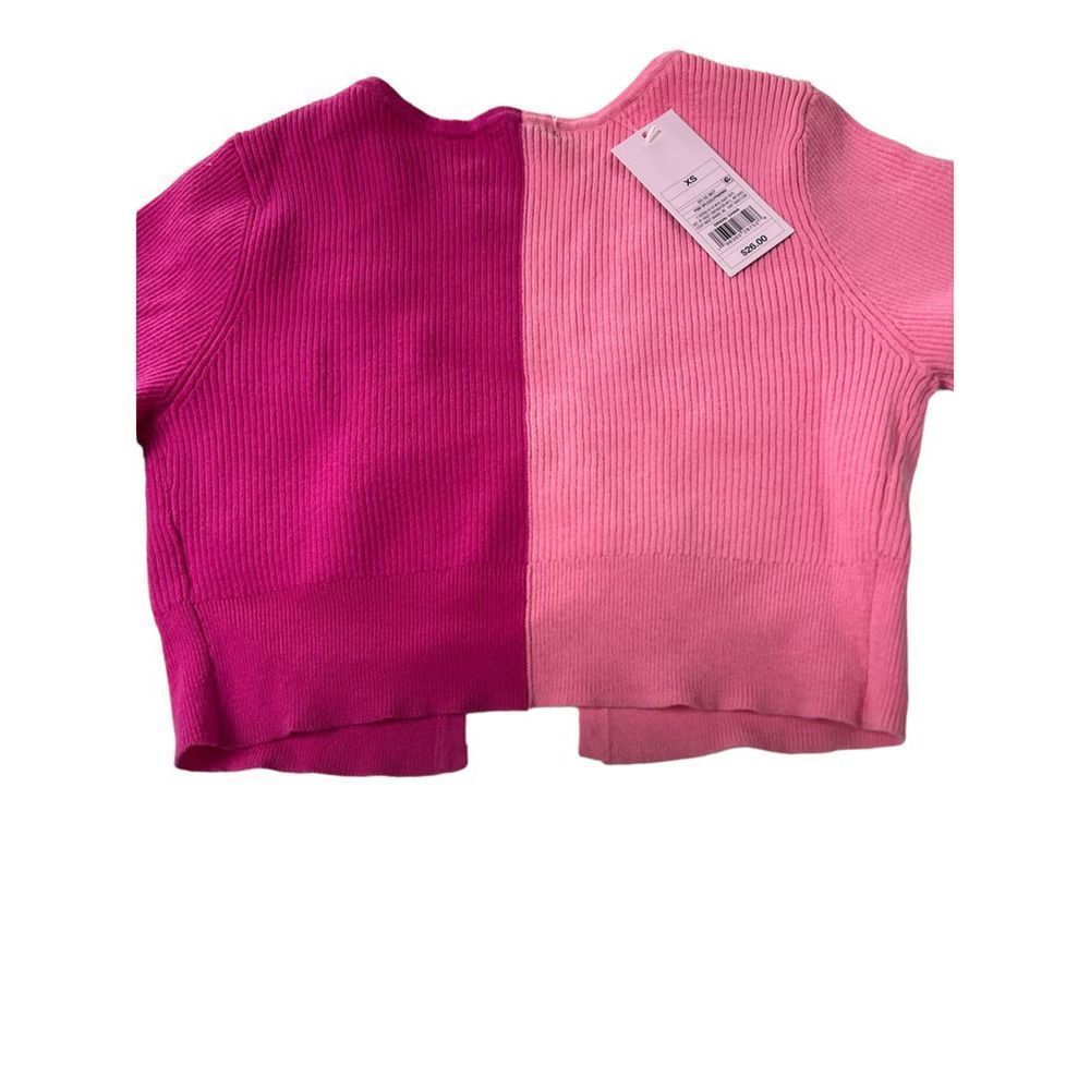Wild Fable Womens Cardigan Sweater Pink Color Block Long Sleeve V Neck XS New - Picture 4 of 4